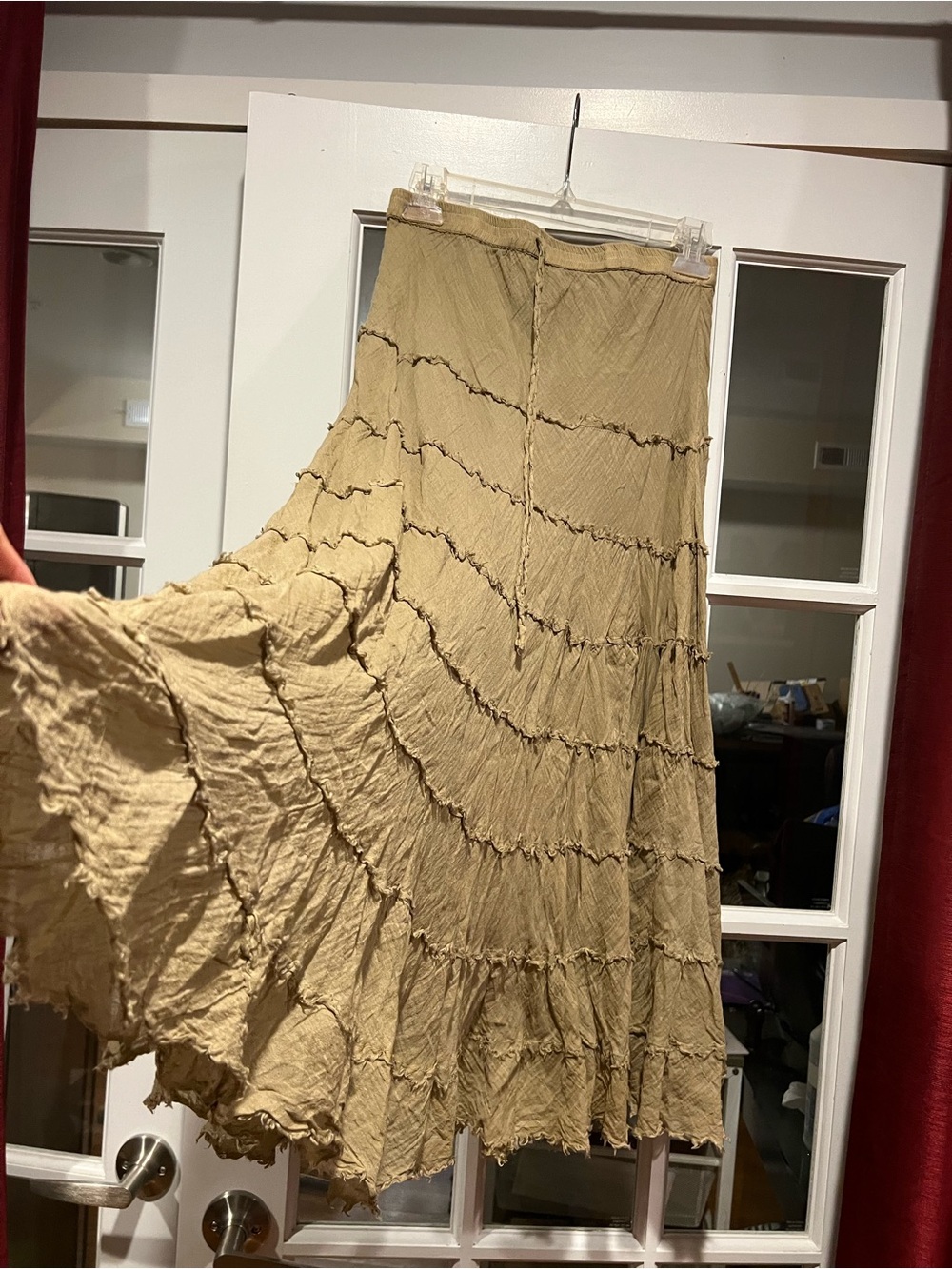 Metro Wear Taupe Tiered Maxi Skirt - Picture 2 of 5